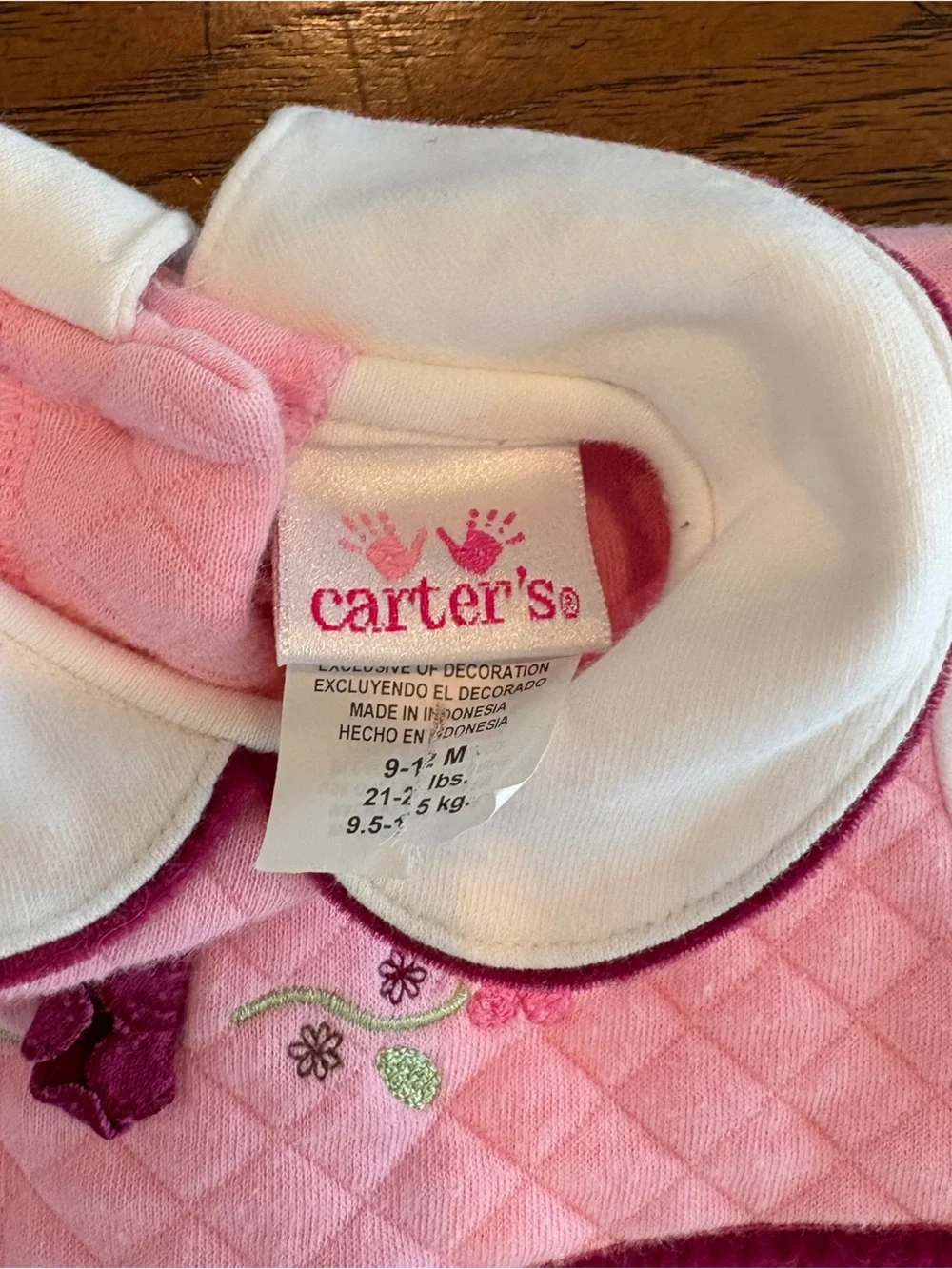 Vintage Carter's Pink and White Quilted Baby Dress